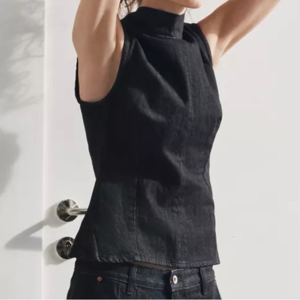 ZARA - Denim Halter Top